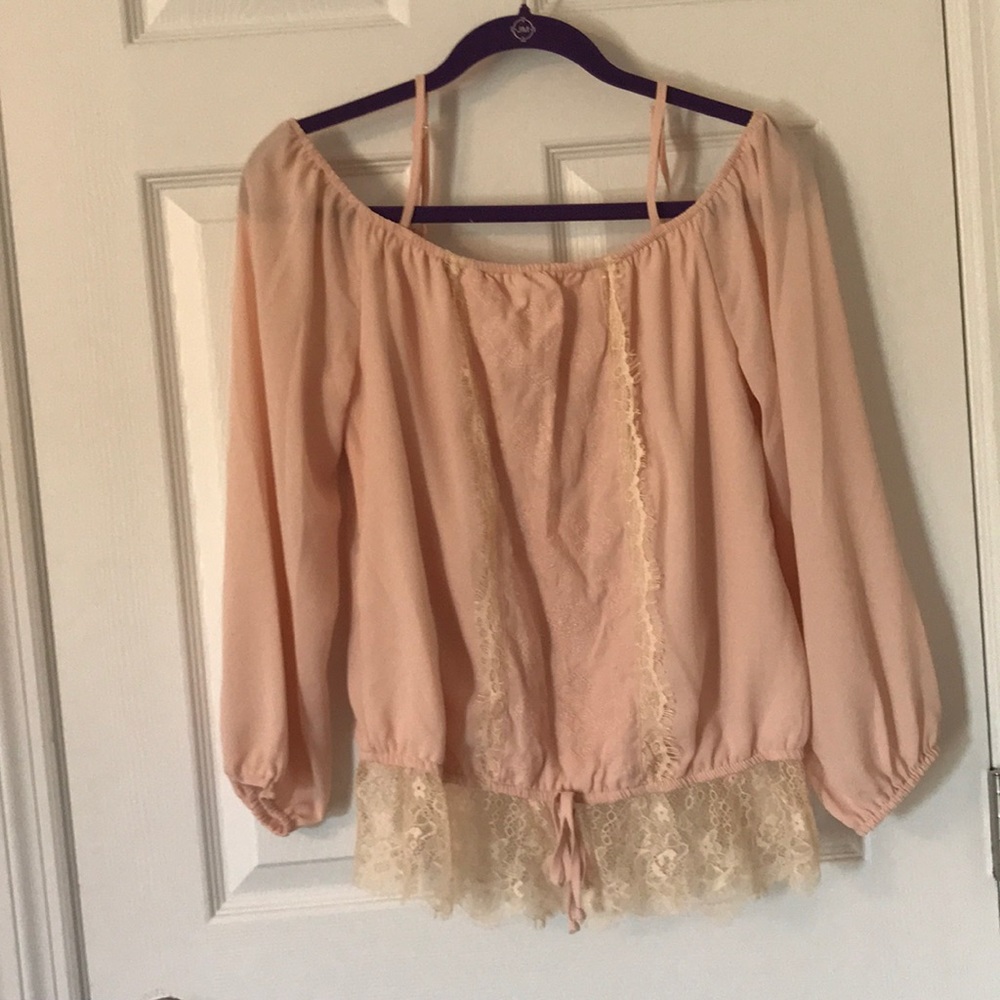 Blush Pink Off-The-Shoulder Top